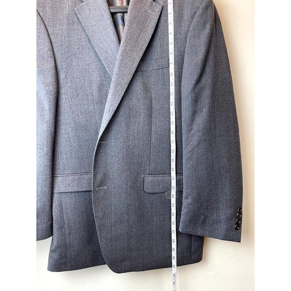 Vintage Chaps Mens 100% Wool Blazer Coat Jacket Single Breasted Charcoal Gray 44 - Picture 5 of 6